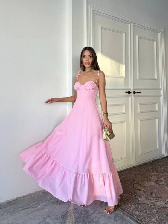 Ella Maxi Elbise - Pembe - 3