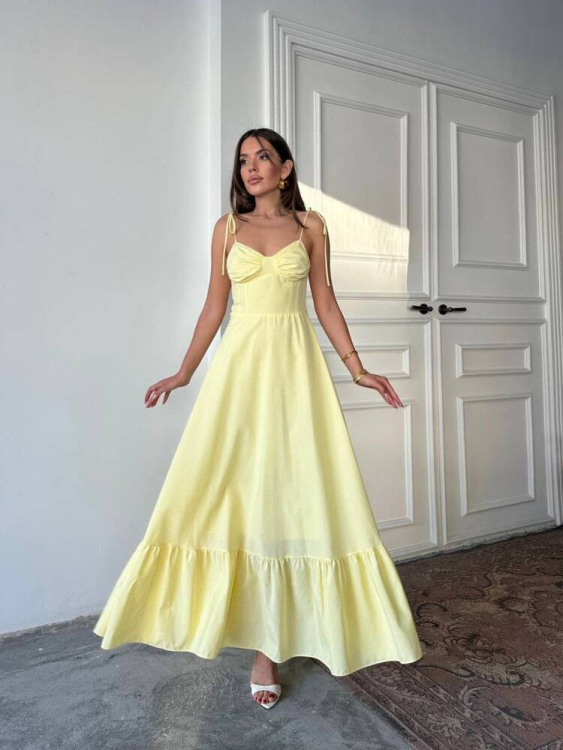 Ella Maxi Elbise - Sarı - 2