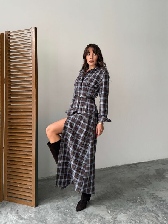 Emery Midi Elbise - Acı Kahve - 3