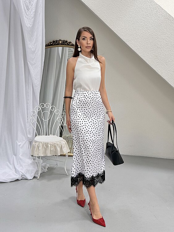 Emilin Bluz Etek Takım - Beyaz - 2