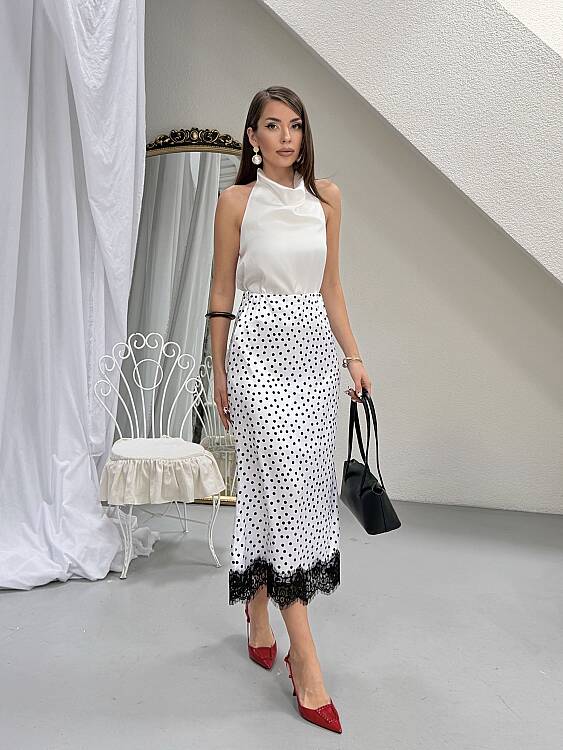 Emilin Bluz Etek Takım - Beyaz - 2