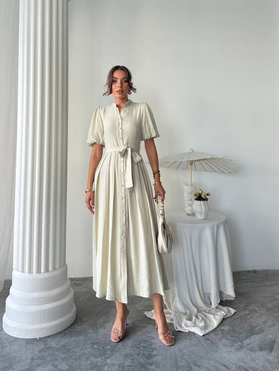 Emma Midi Elbise - Haki - 1
