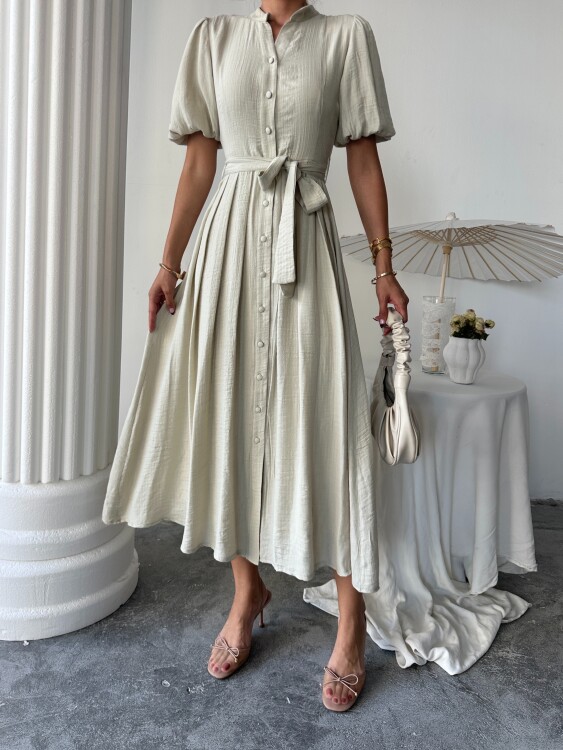 Emma Midi Elbise - Haki - 4