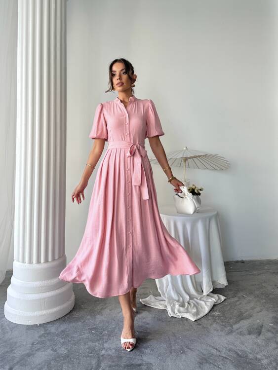 Emma Midi Elbise - Pudra - 2