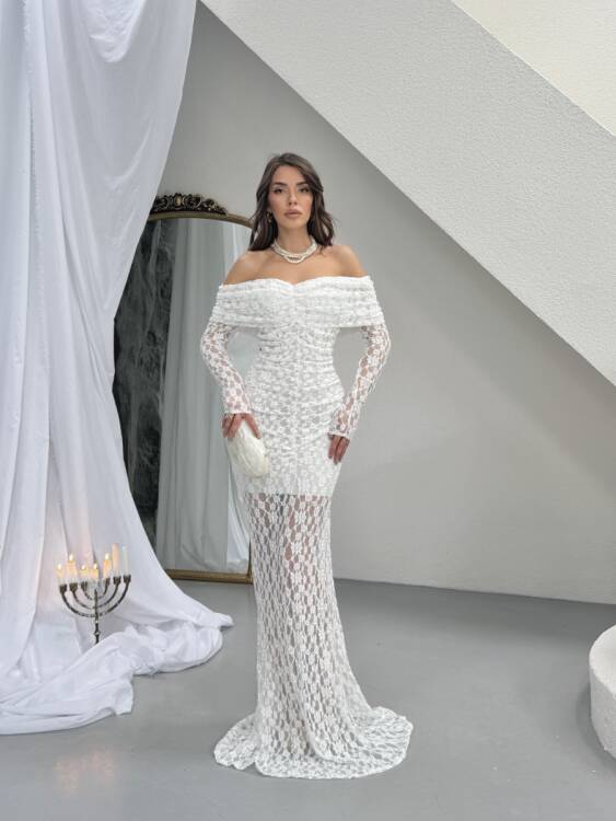 Felix Maxi Elbise - Beyaz - 1