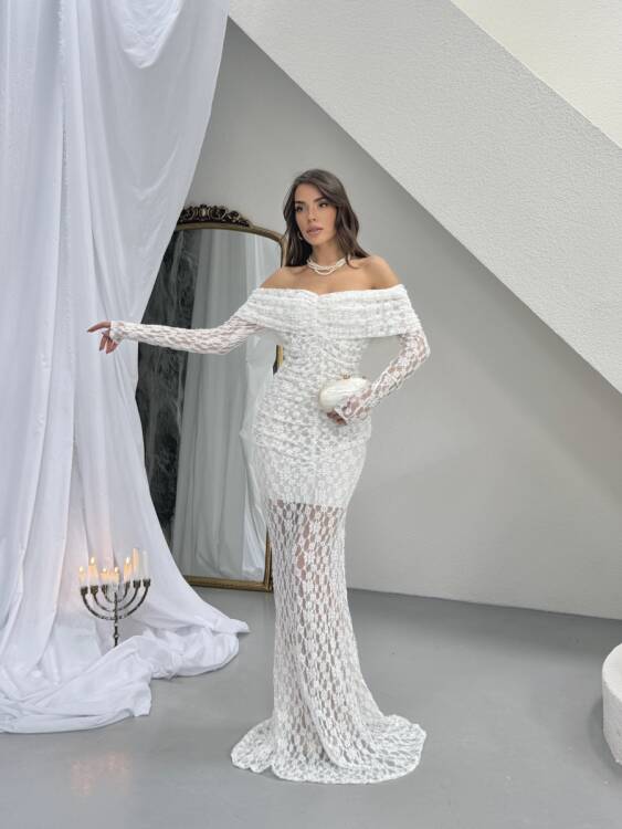 Felix Maxi Elbise - Beyaz - 2