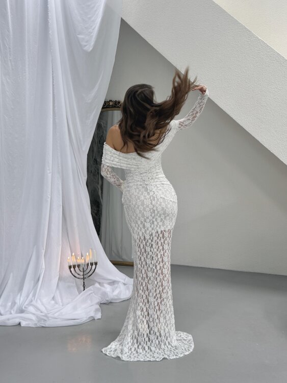 Felix Maxi Elbise - Beyaz - 5