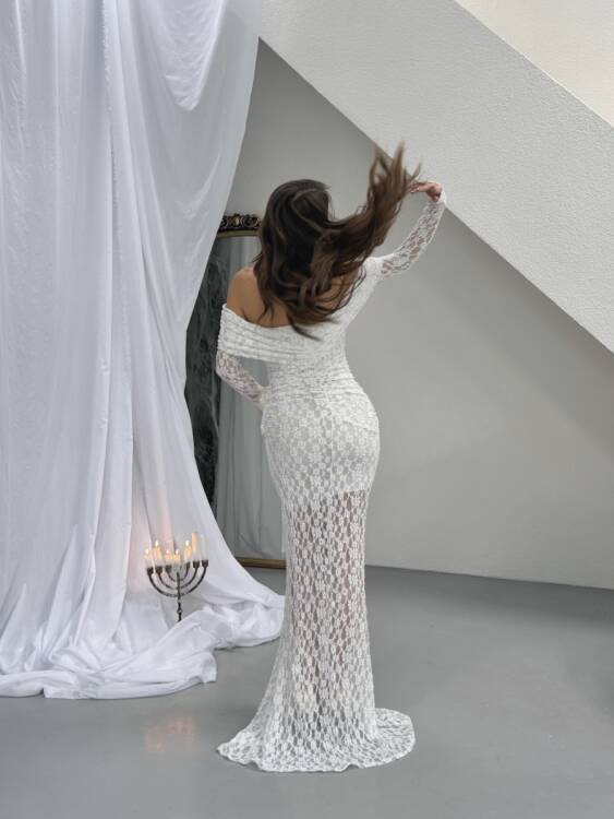 Felix Maxi Elbise - Beyaz - 5