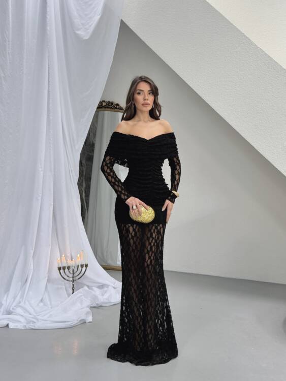 Felix Maxi Elbise - Siyah - 1