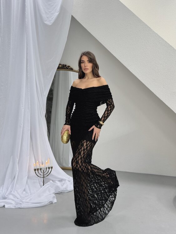 Felix Maxi Elbise - Siyah - 2