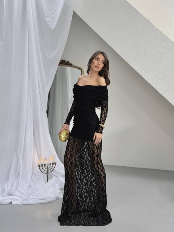 Felix Maxi Elbise - Siyah - 3