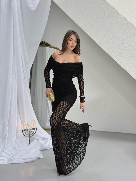 Felix Maxi Elbise - Siyah - 4