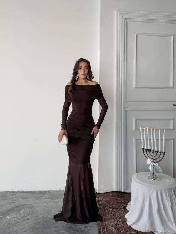 Freya Maxi Elbise - Acı Kahve - 1