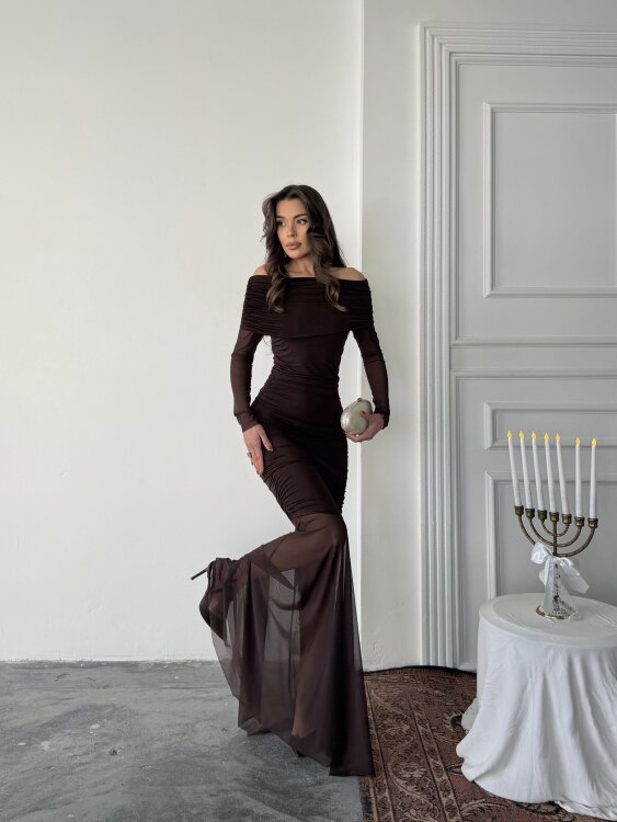 Freya Maxi Elbise - Acı Kahve - 2