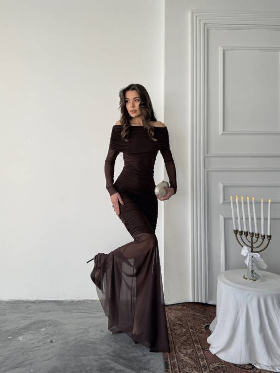 Freya Maxi Elbise - Acı Kahve - 2