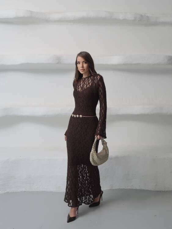 Galvin Maxi Elbise - Acı Kahve - 3