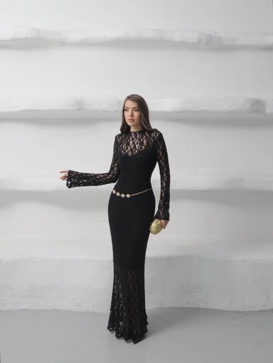 Galvin Maxi Elbise - Siyah - 1