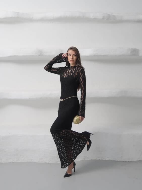 Galvin Maxi Elbise - Siyah - 2