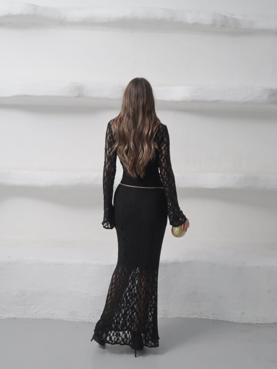 Galvin Maxi Elbise - Siyah - 4