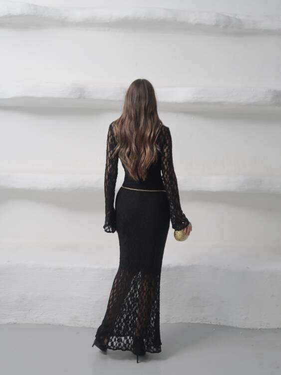 Galvin Maxi Elbise - Siyah - 4