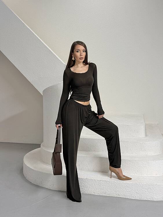 Gisel Kaşmir Takım - Acı Kahve - 2