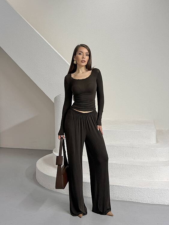 Gisel Kaşmir Takım - Acı Kahve - 4