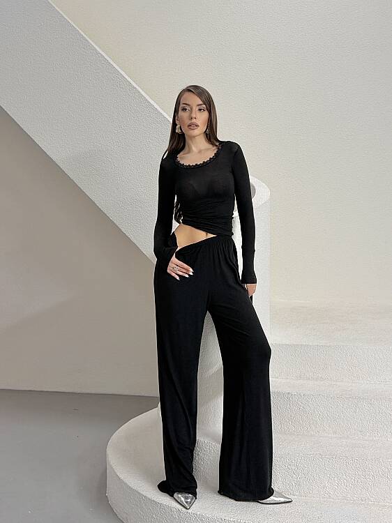 Gisel Kaşmir Takım - Siyah - 5