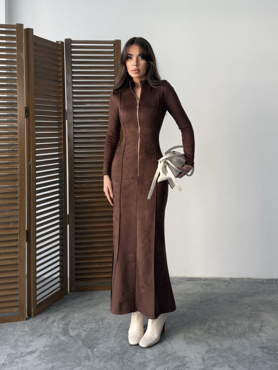 Hannah Maxi Elbise - Acı Kahve - Sevenday