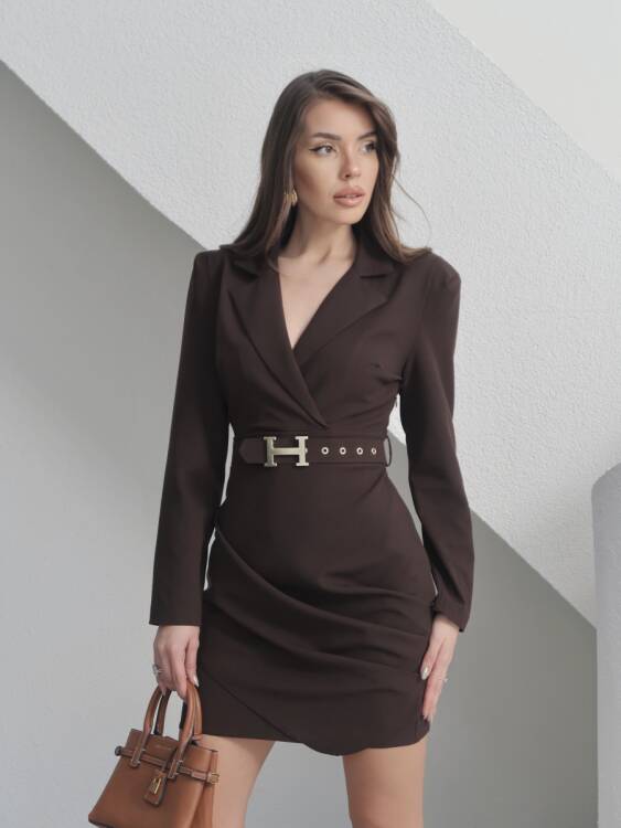 Harley Mini Elbise - Acı Kahve - 3