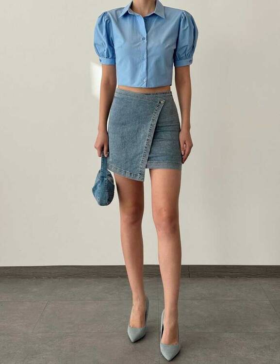 Hayca Denim Etek- Mavi - 2