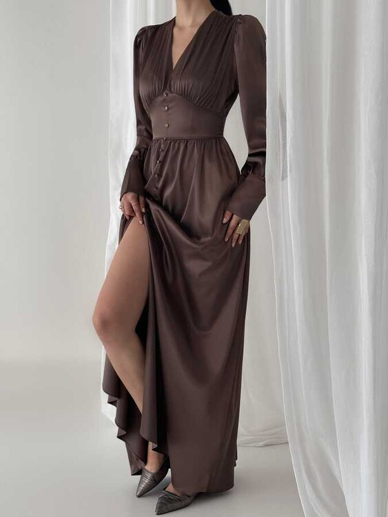 Helen Elbise- Kahve - 3