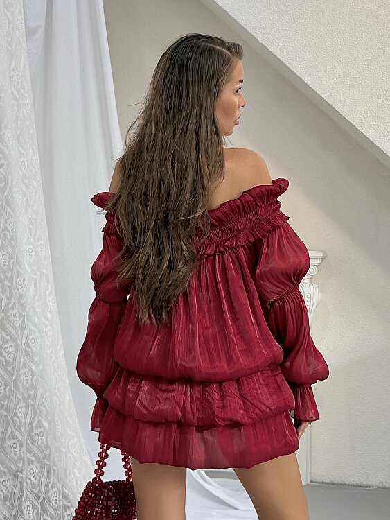 HOLLA Mini Elbise - Bordo - 2