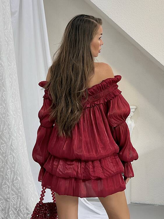 HOLLA Mini Elbise - Bordo - 2
