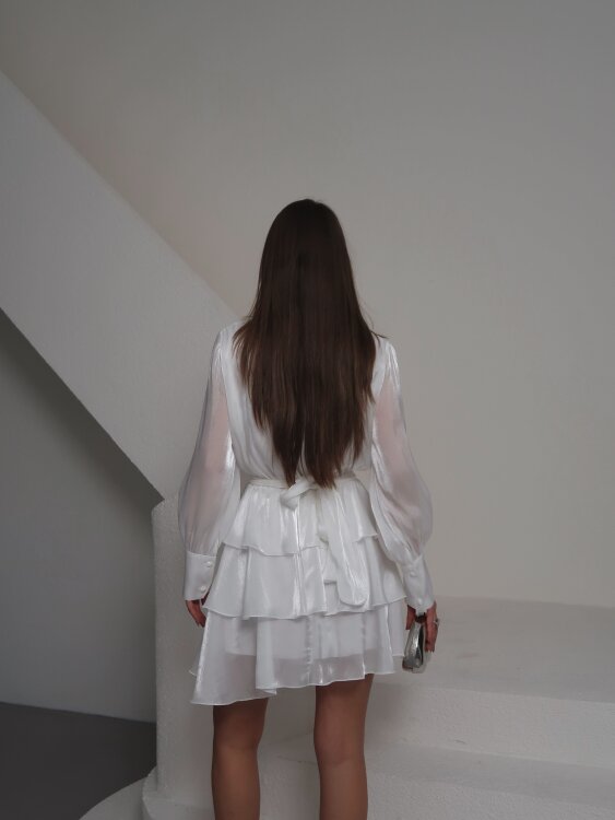 HUNTER Mini Elbise 3206 - Beyaz - 5