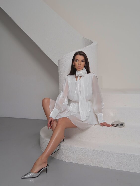 HUNTER Mini Elbise 3206 - Beyaz - 6