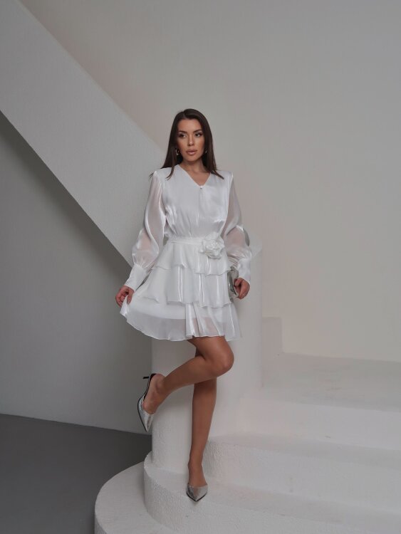 HUNTER Mini Elbise 3206 - Beyaz - 8