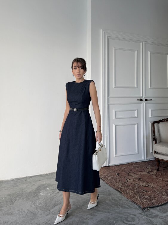 Jacop Midi Elbise - Lacivert - 3