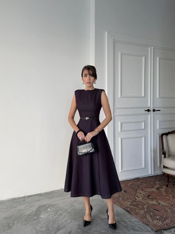 Jacop Midi Elbise - Mor - 2