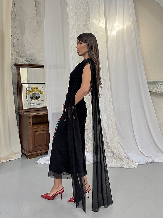 JASMINE Midi Elbise - Siyah - 3