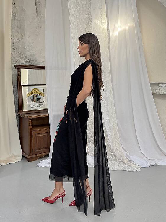 JASMINE Midi Elbise - Siyah - 3