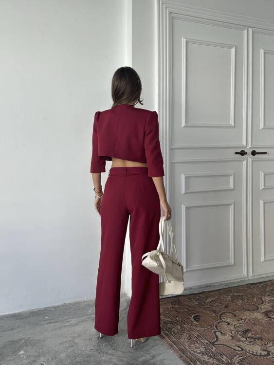 Juniper Ceket Pantolon Takım - Bordo - 6
