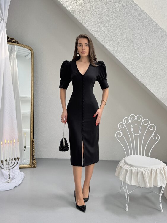 Juno Midi Elbise - Siyah - Sevenday