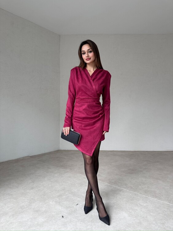 Larni Mini Elbise - Bordo - 3