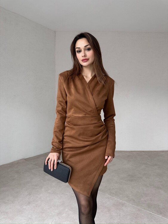 Larni Mini Elbise - Kahverengi - Sevenday