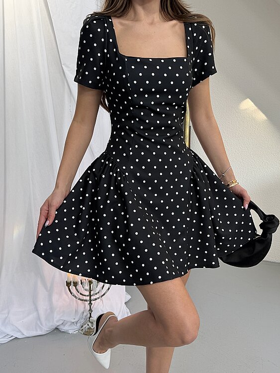 Laurent Mini Elbise - Siyah - 3