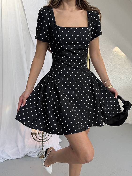 Laurent Mini Elbise - Siyah - 3