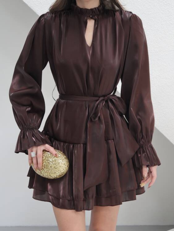 Leo Mini Elbise - Acı Kahve - 3