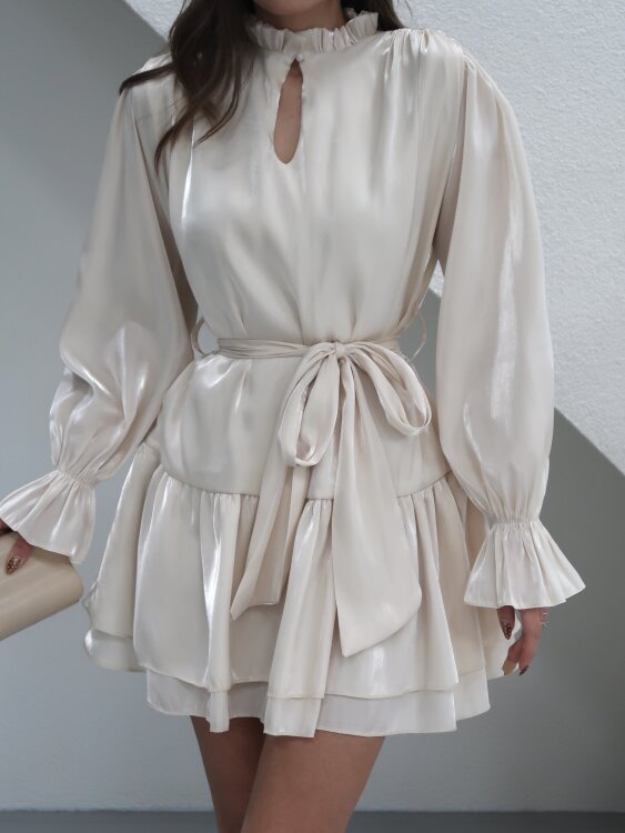 Leo Mini Elbise - Bej - 3