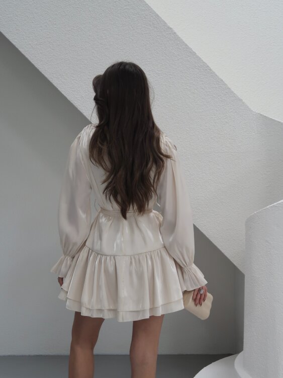 Leo Mini Elbise - Bej - 4