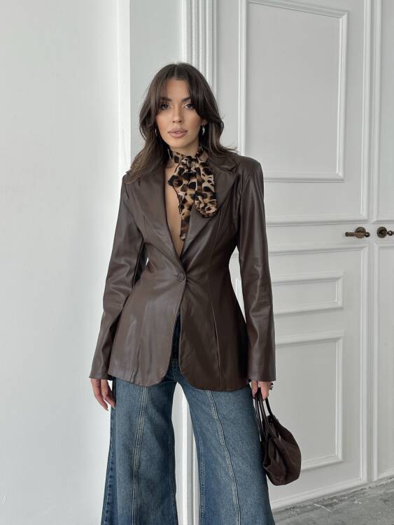 Likor Deri Ceket - Acı Kahve - 1